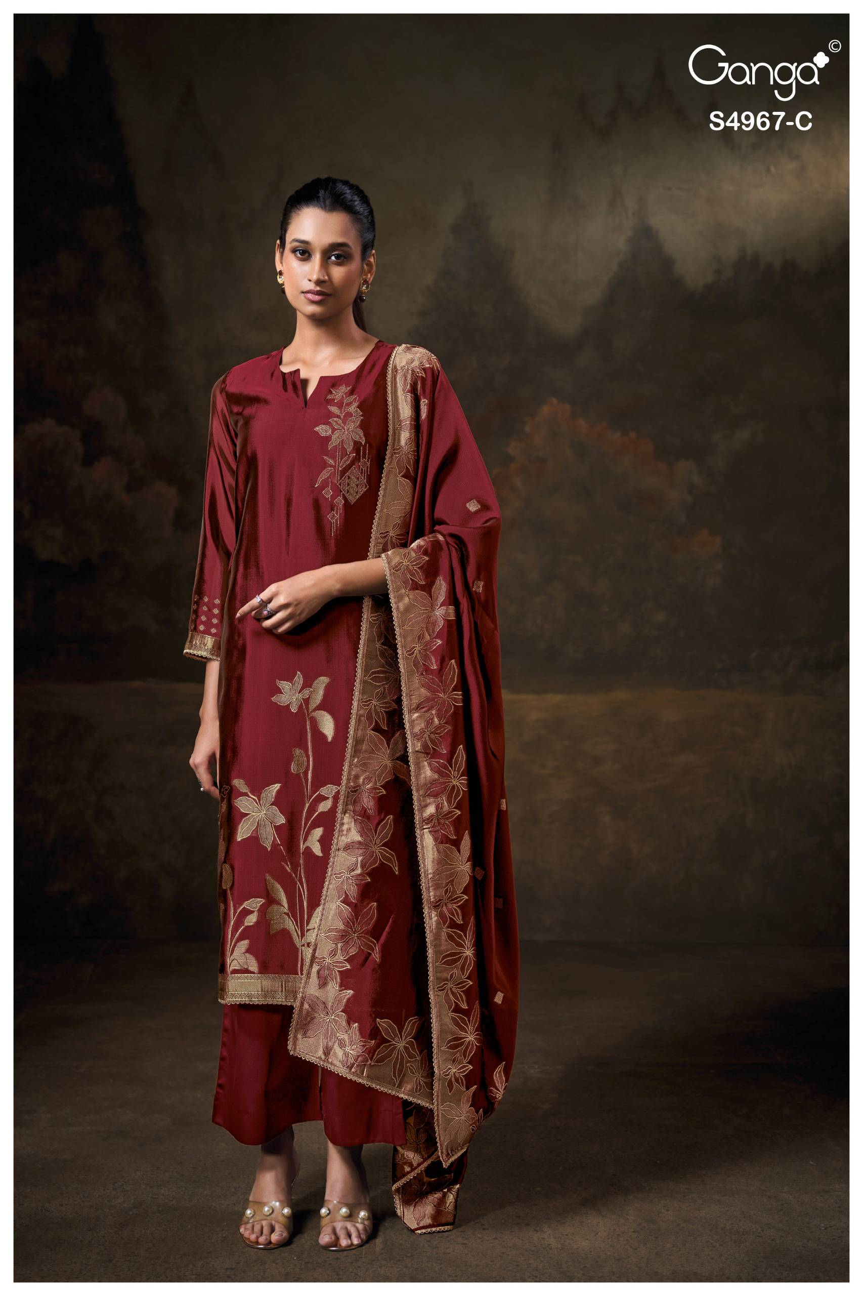 RAASHII 4967 Series By GANGA FASHION Stylish Beautiful Colourful VISCOSE WOVEN SILK Dresses At Wholesale Price
